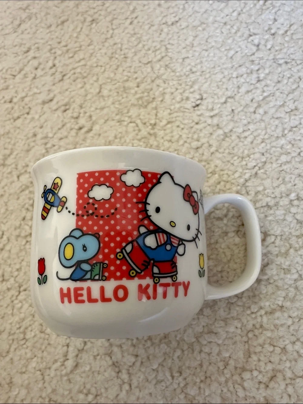 Hello Kitty Kids Red Ceramic Bowl and Mug Set